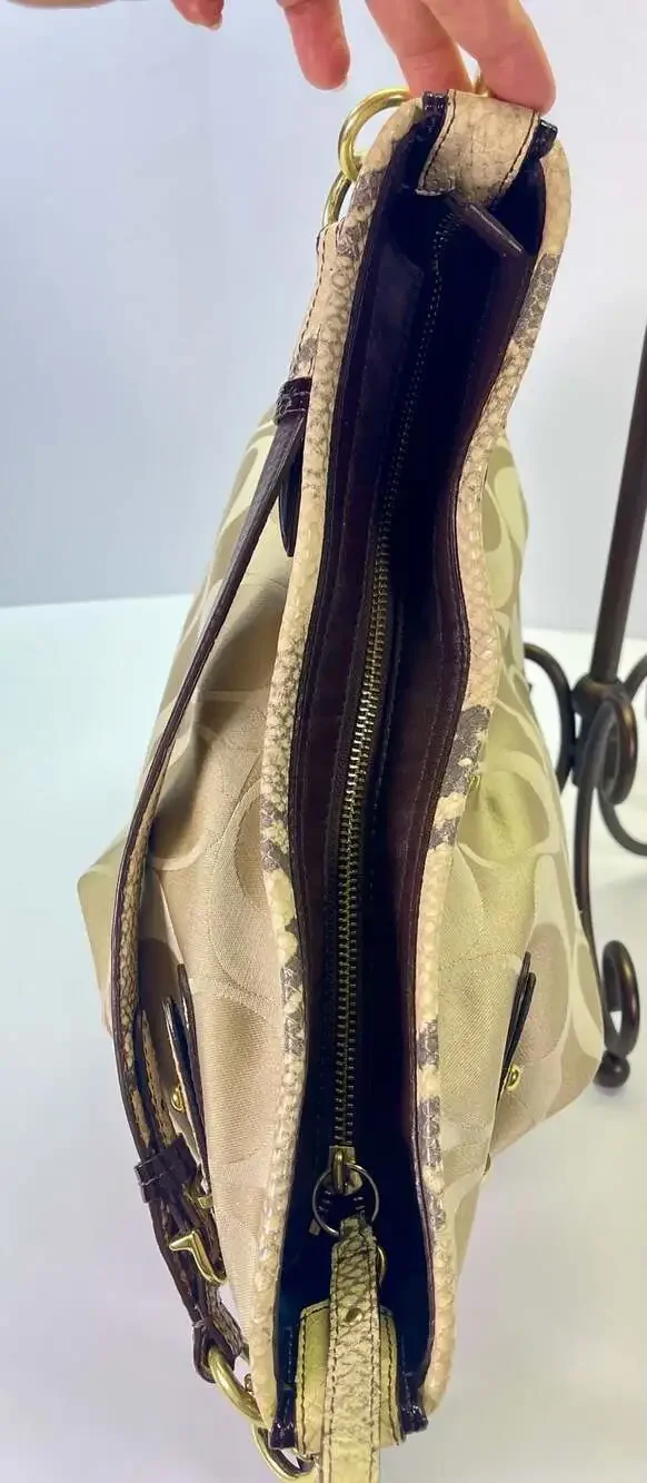 Coach Signature‎ C Hobo Bag with Snakeskin Trim 16408